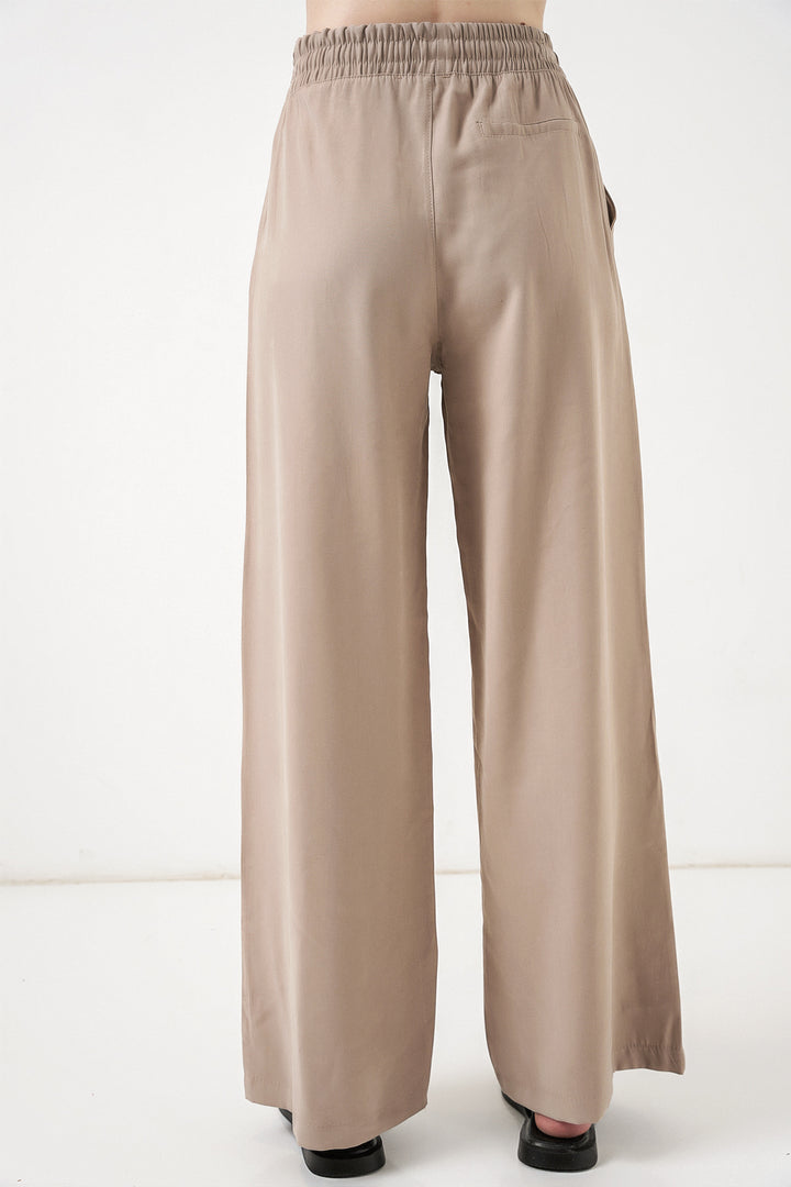 Bigdart Pantalon Femme Taille Haute Pattes d'Éléphant 30097 - Beige
