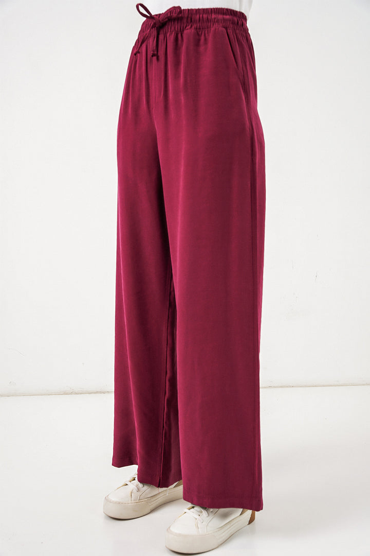 Bigdart Pantalon Femme Taille Haute Pattes d'Éléphant 30097 - Bordeaux