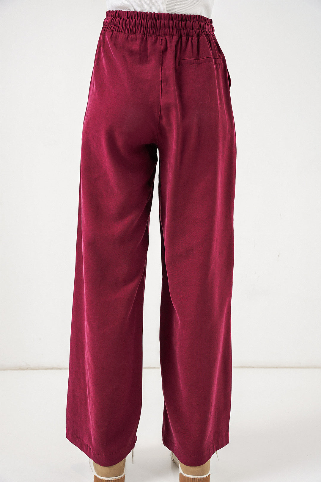 Bigdart Pantalon Femme Taille Haute Pattes d'Éléphant 30097 - Bordeaux