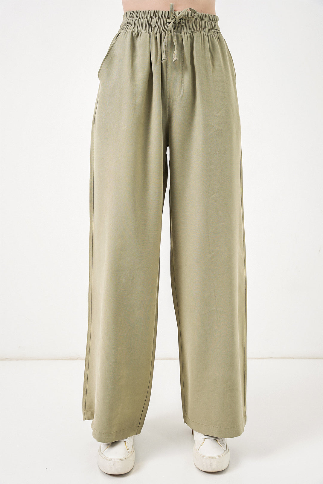 Bigdart Pantalon Femme Taille Haute Pattes d'Éléphant 30097 - Vert d'eau