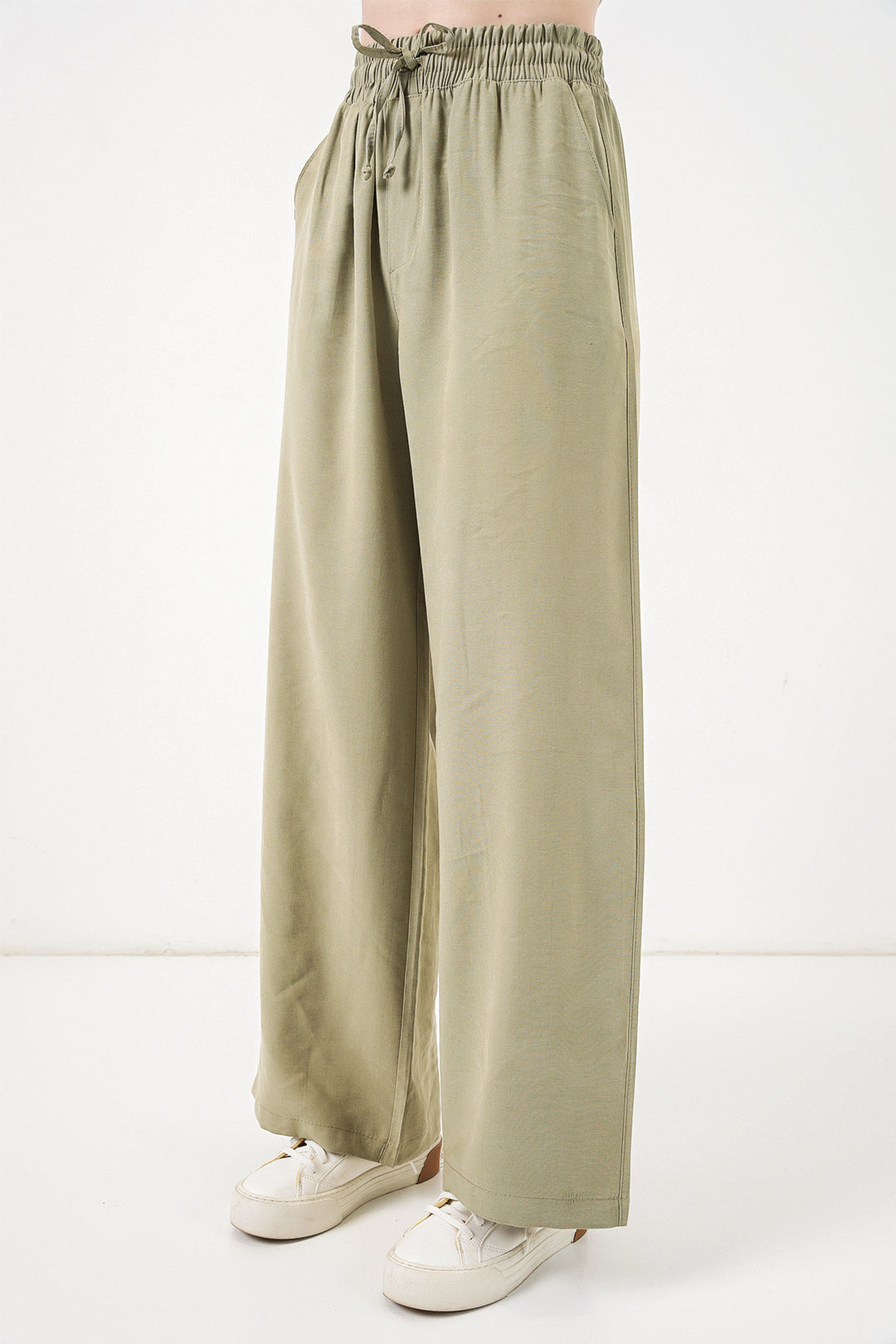 Bigdart Pantalon Femme Taille Haute Pattes d'Éléphant 30097 - Vert d'eau