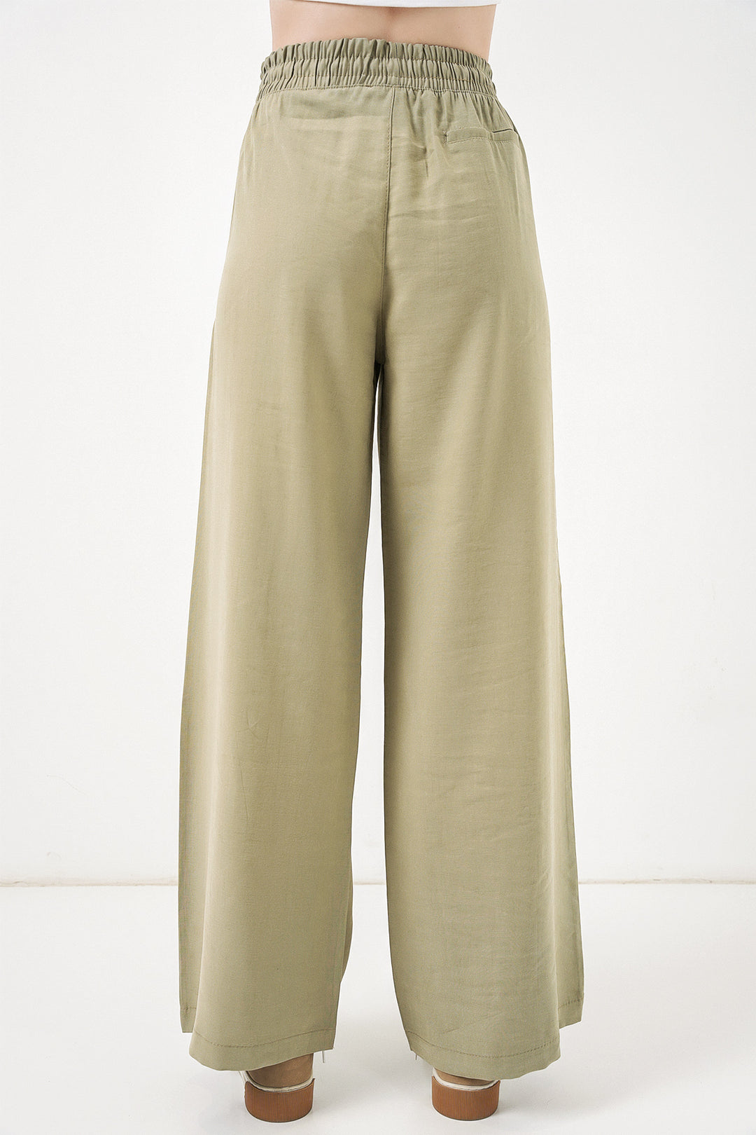 Bigdart Pantalon Femme Taille Haute Pattes d'Éléphant 30097 - Vert d'eau