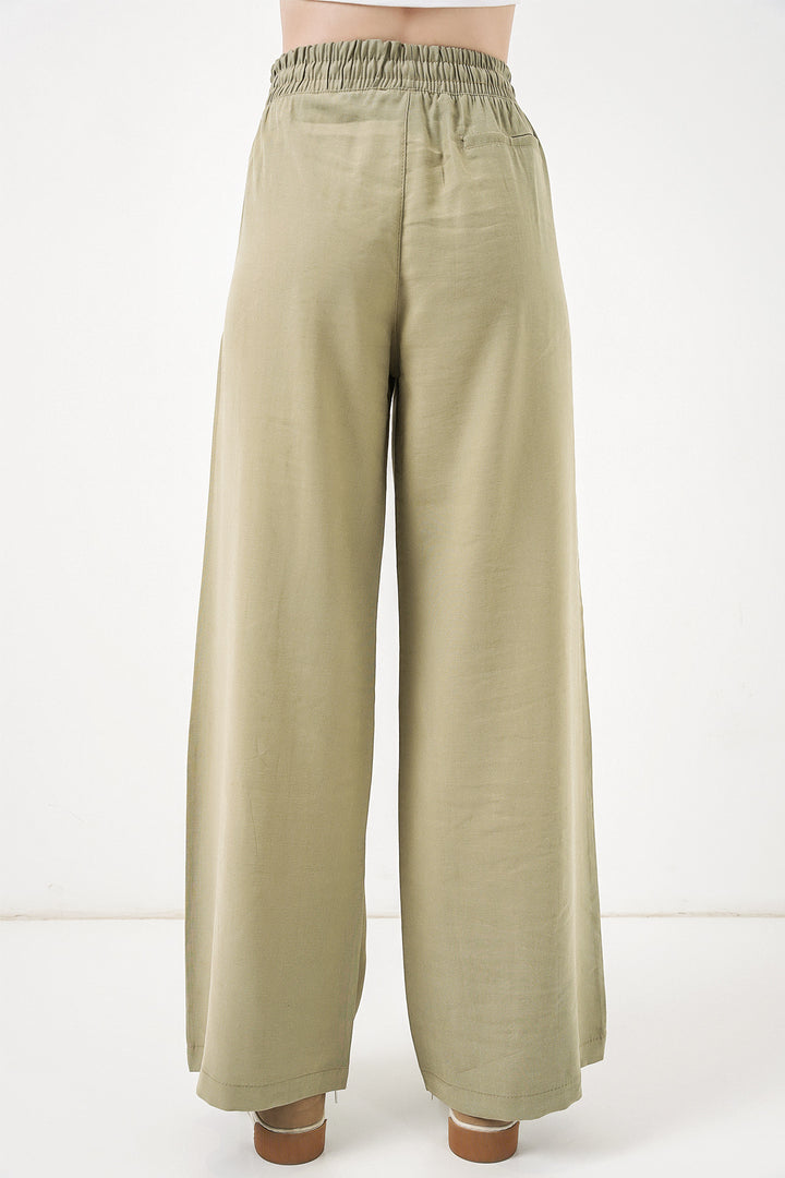 Bigdart Pantalon Femme Taille Haute Pattes d'Éléphant 30097 - Vert d'eau