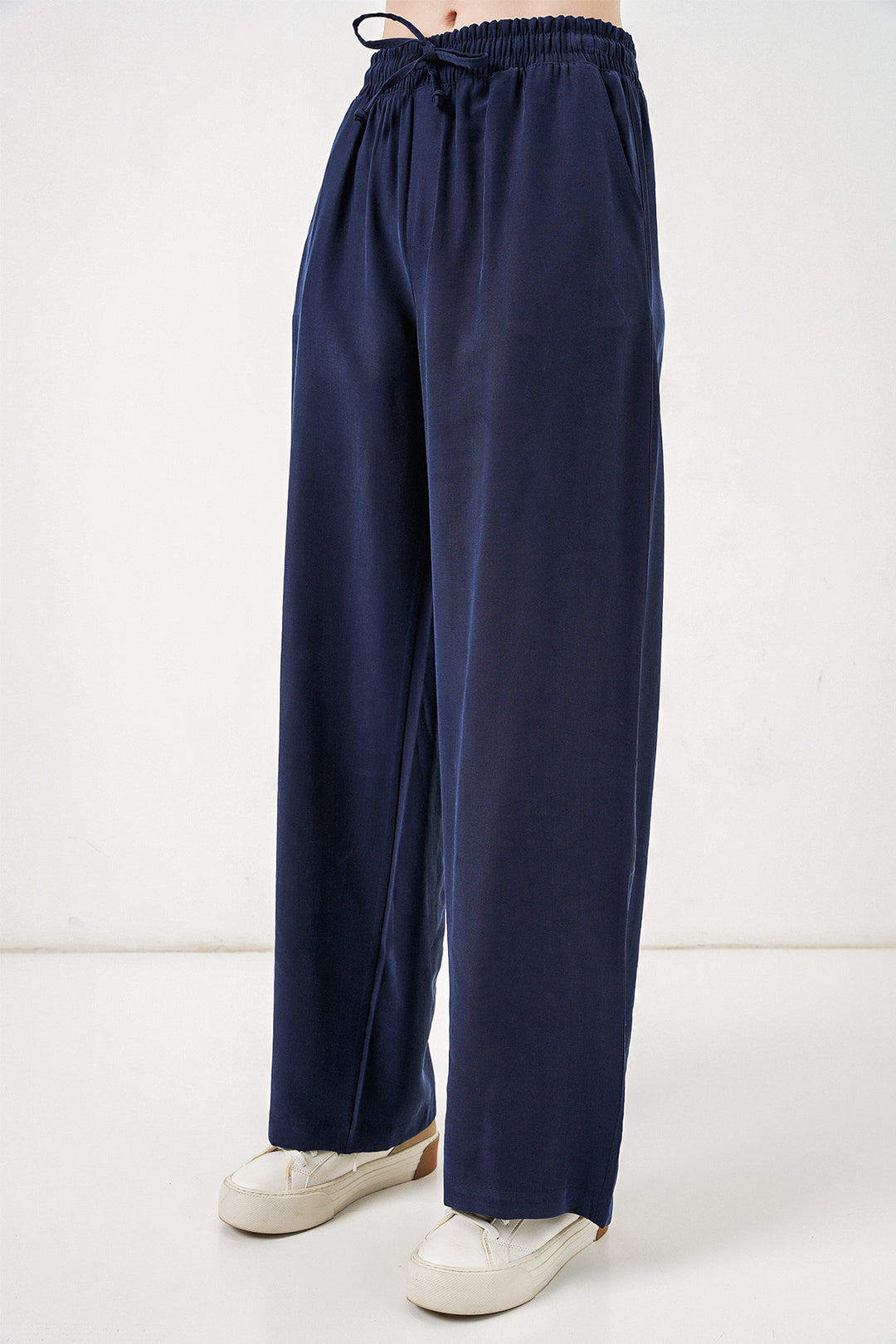 Bigdart Pantalon Femme Taille Haute Pattes d'Éléphant 30097 - Bleu marine