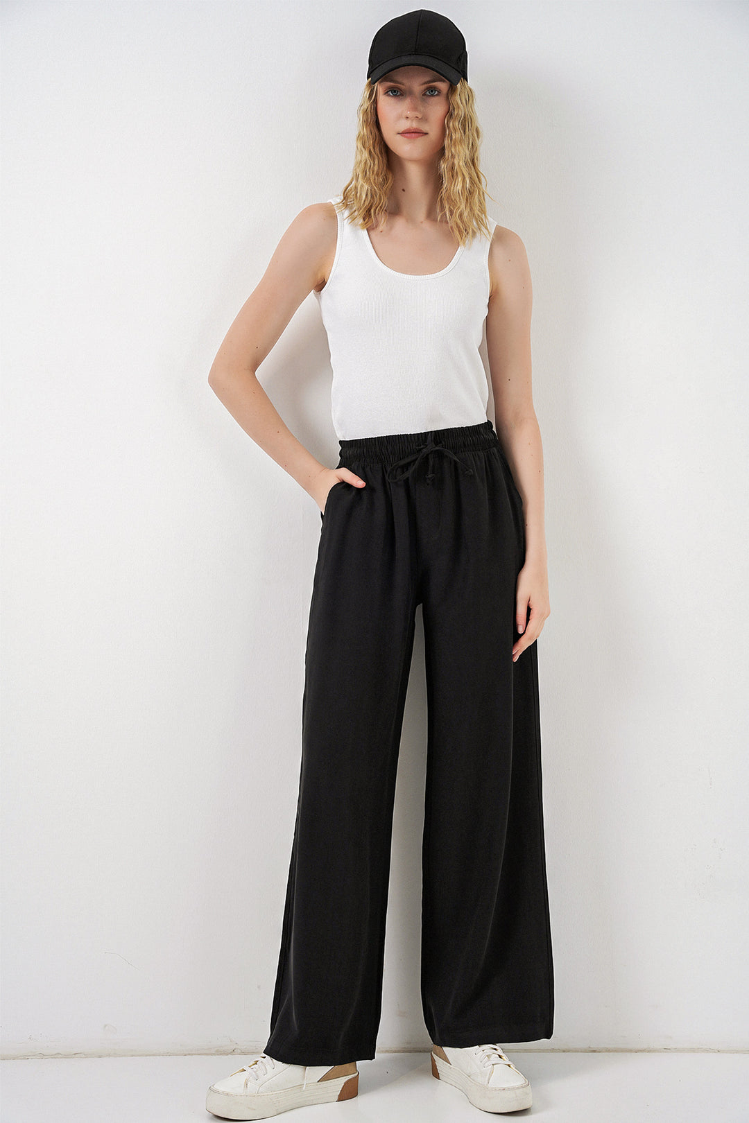 Bigdart Pantalon Femme Taille Haute Pattes d'Éléphant 30097 - Noir