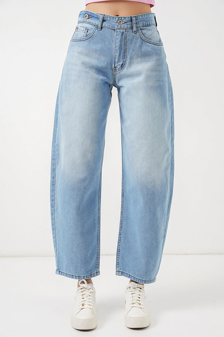 Bigdart Jean taille haute femme 30081 - Bleu clair