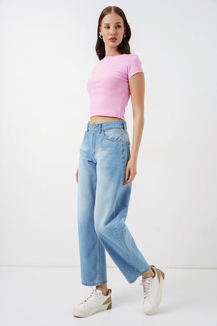 Bigdart Jean taille haute femme 30081 - Bleu clair