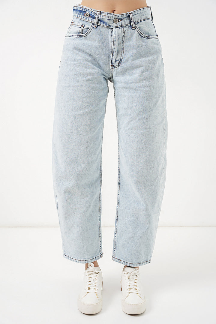 Bigdart Jean taille haute femme 30081 - Bleu glacier
