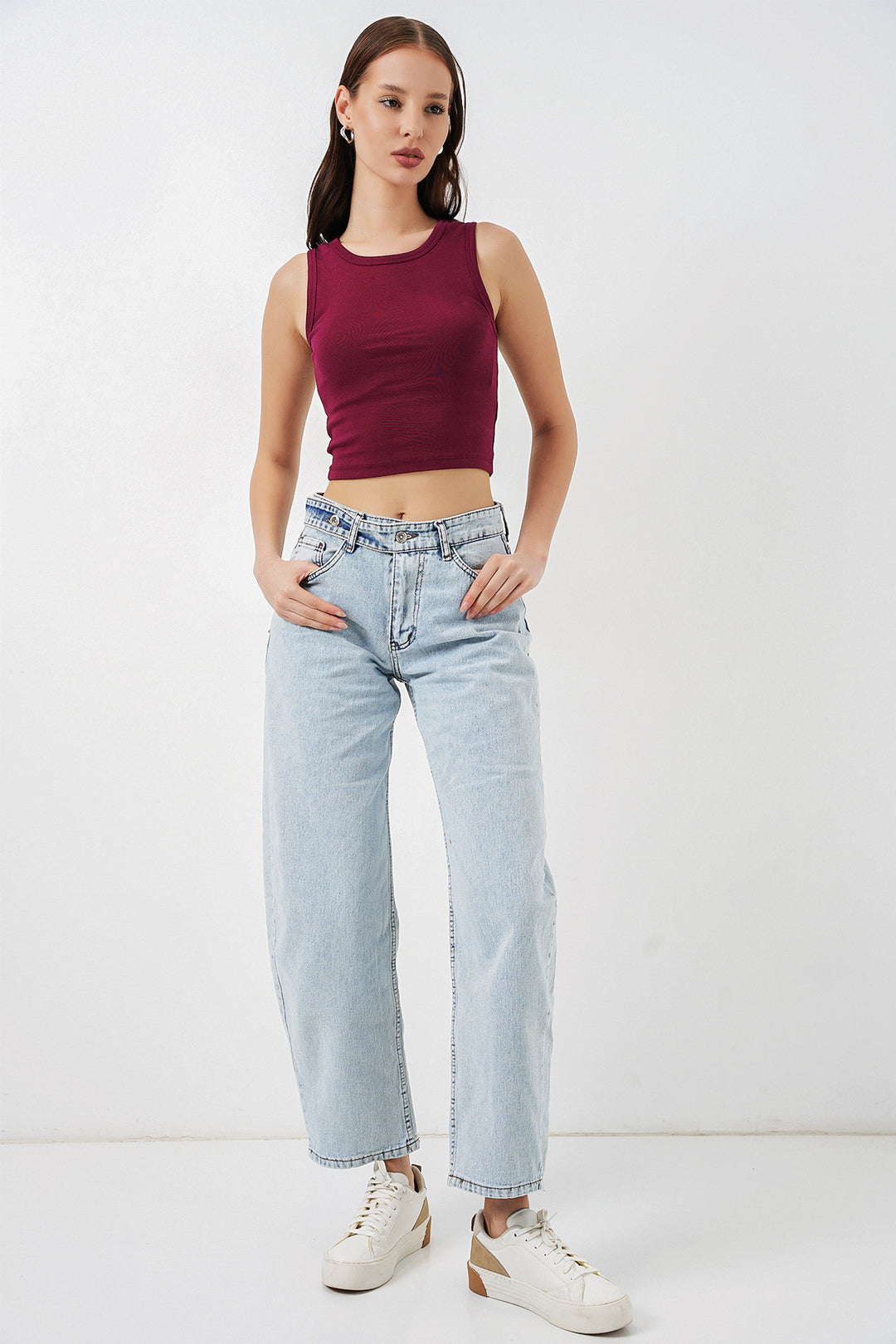Bigdart Jean taille haute femme 30081 - Bleu glacier