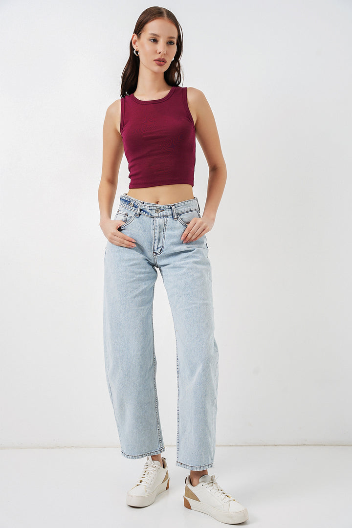 Bigdart Jean taille haute femme 30081 - Bleu glacier