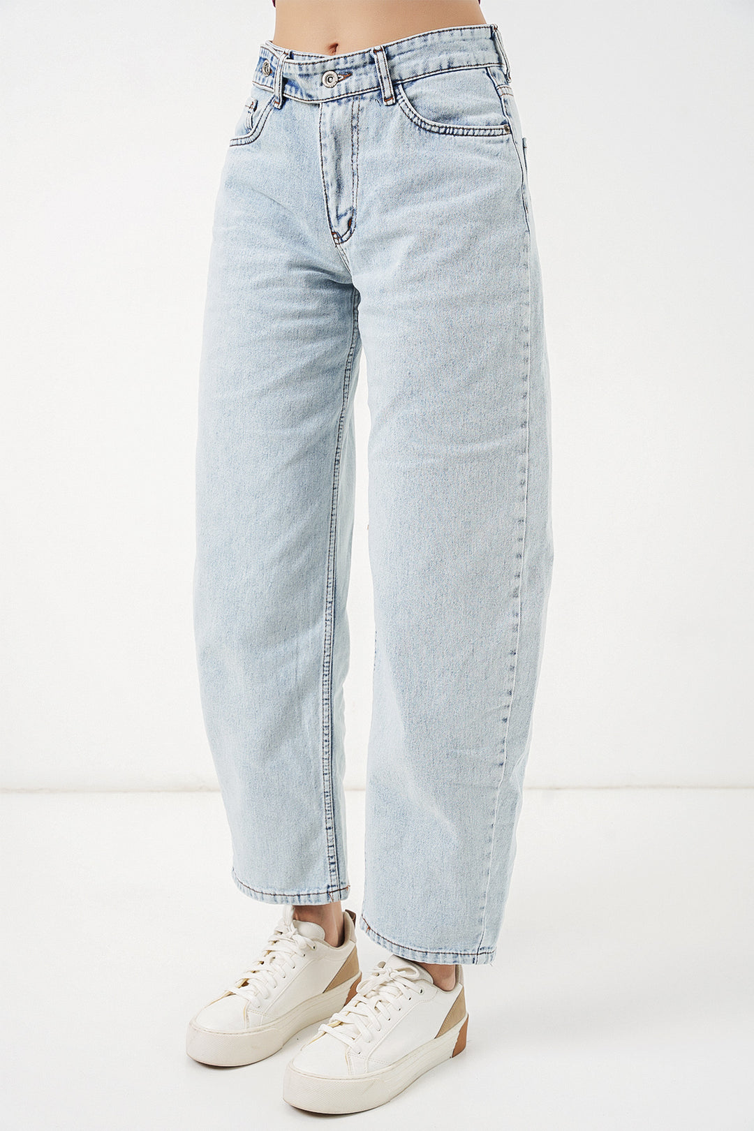 Bigdart Jean taille haute femme 30081 - Bleu glacier