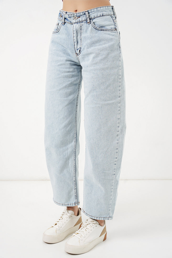 Bigdart Jean taille haute femme 30081 - Bleu glacier