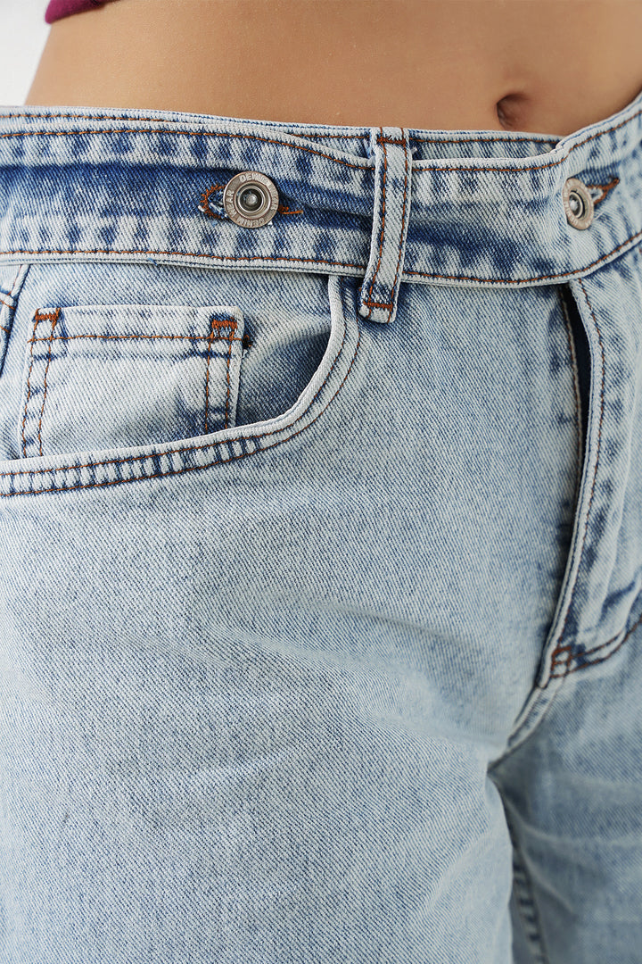 Bigdart Jean taille haute femme 30081 - Bleu glacier
