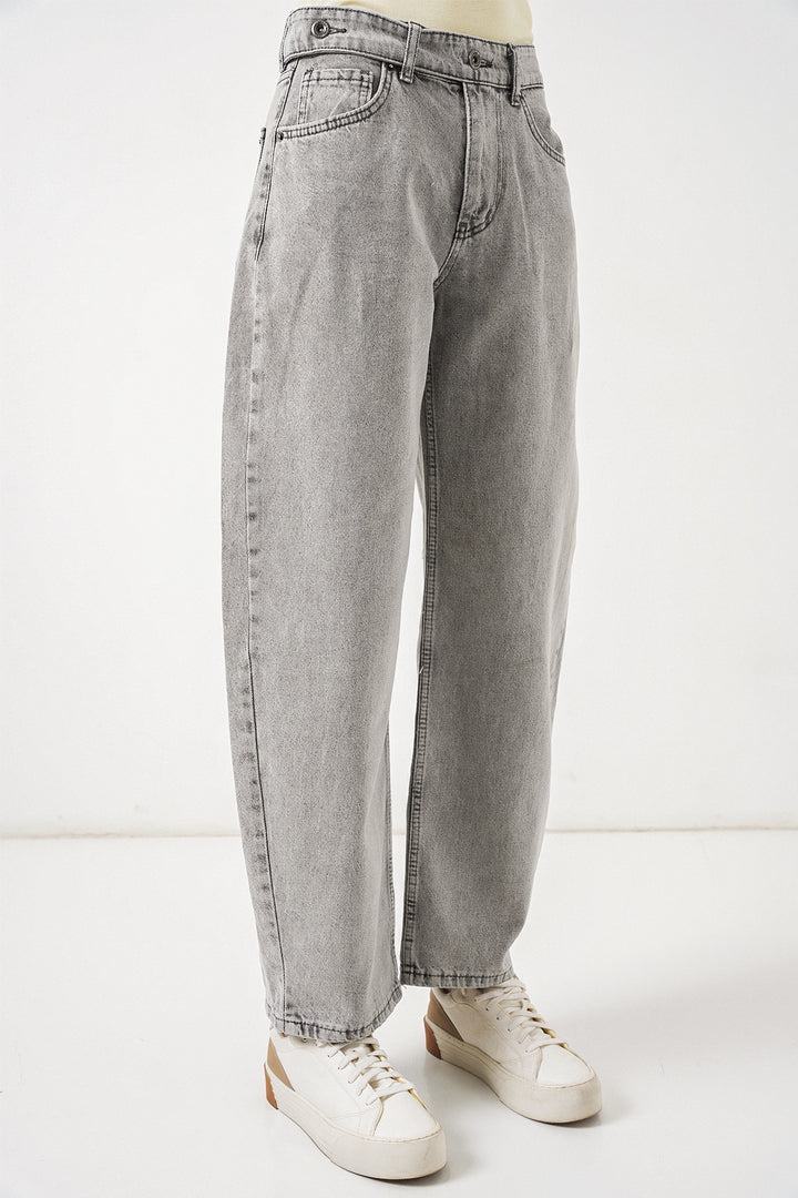 Bigdart Pantalon en jean taille haute femme 30081 - Gris