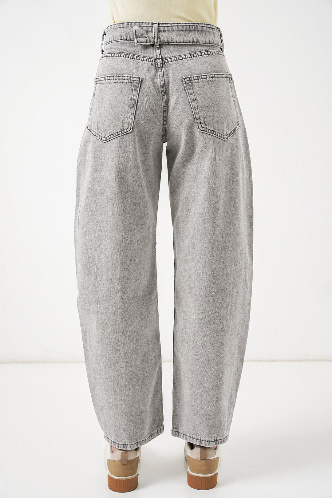 Bigdart Pantalon en jean taille haute femme 30081 - Gris