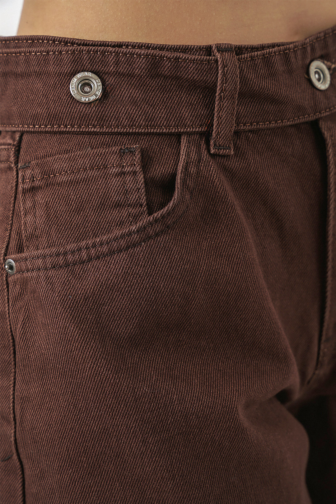 Bigdart Pantalon en jean taille haute femme 30081 - Marron