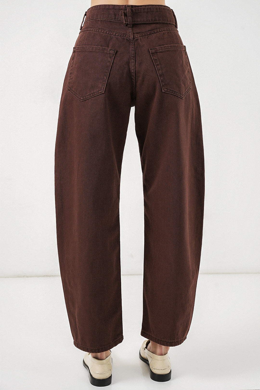 Bigdart Pantalon en jean taille haute femme 30081 - Marron