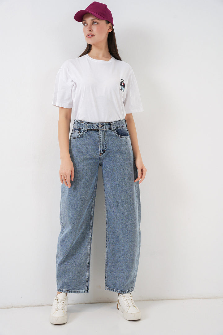 Bigdart Jean taille haute pour femme 30081 - Bleu