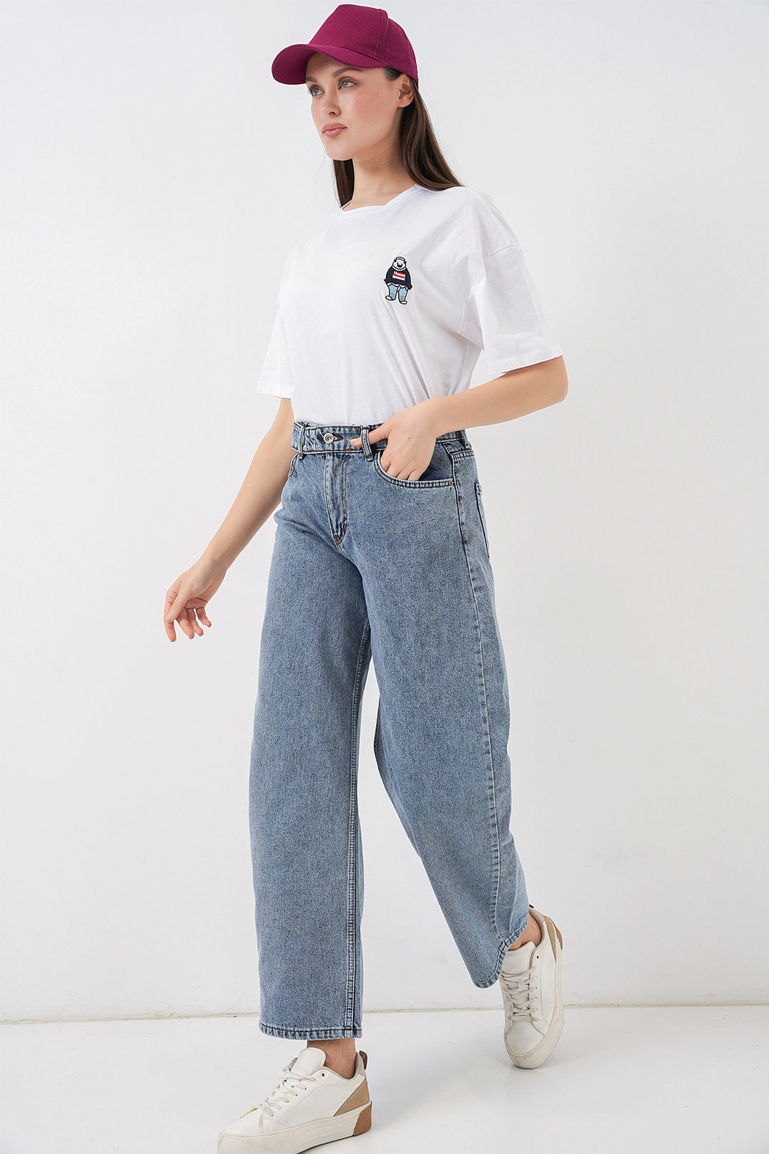 Bigdart Jean taille haute pour femme 30081 - Bleu