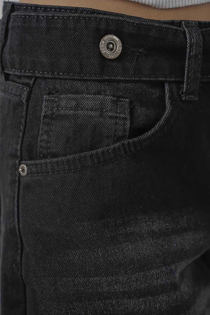 Bigdart Pantalon en jean taille haute femme 30081 - Noir