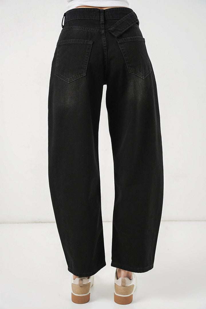 Bigdart Pantalon en jean taille haute femme 30081 - Noir