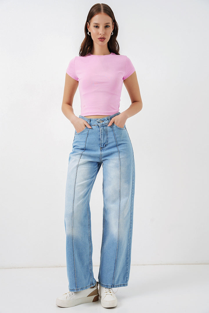 Bigdart Jean taille haute femme 30082 - Bleu clair