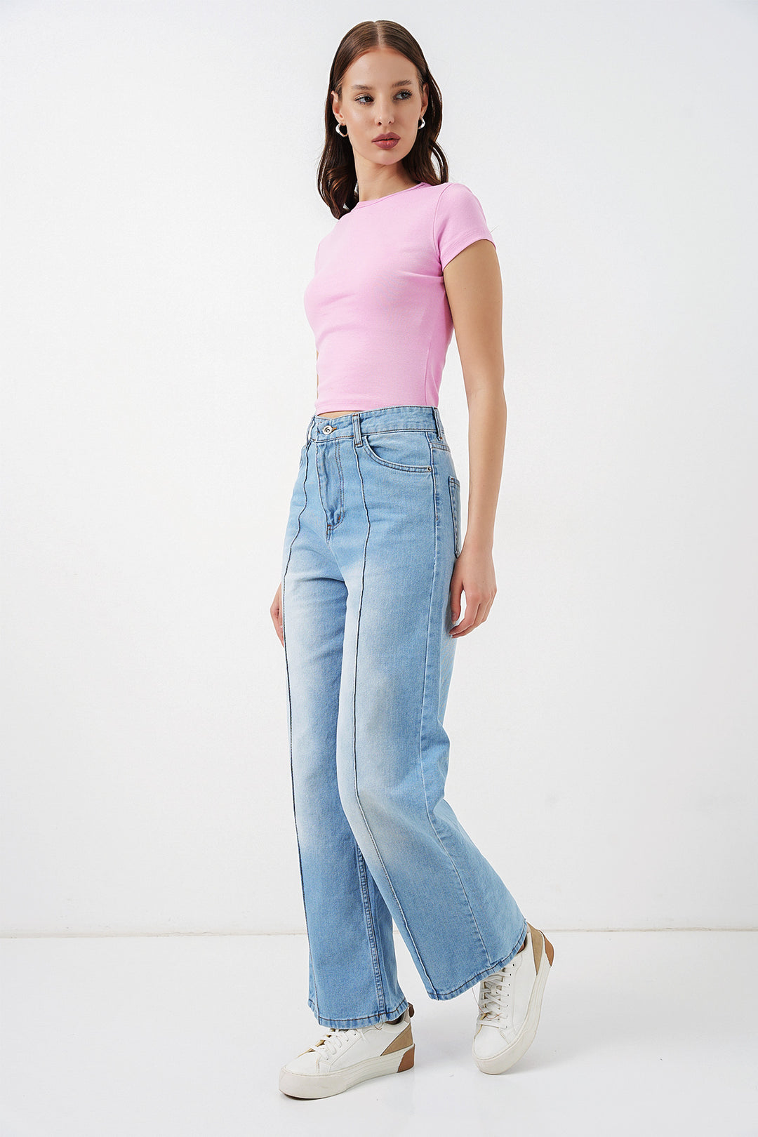 Bigdart Jean taille haute femme 30082 - Bleu clair