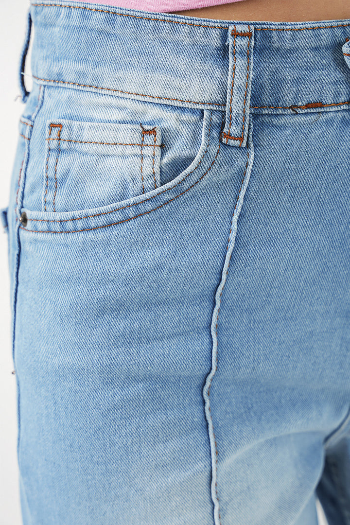 Bigdart Jean taille haute femme 30082 - Bleu clair