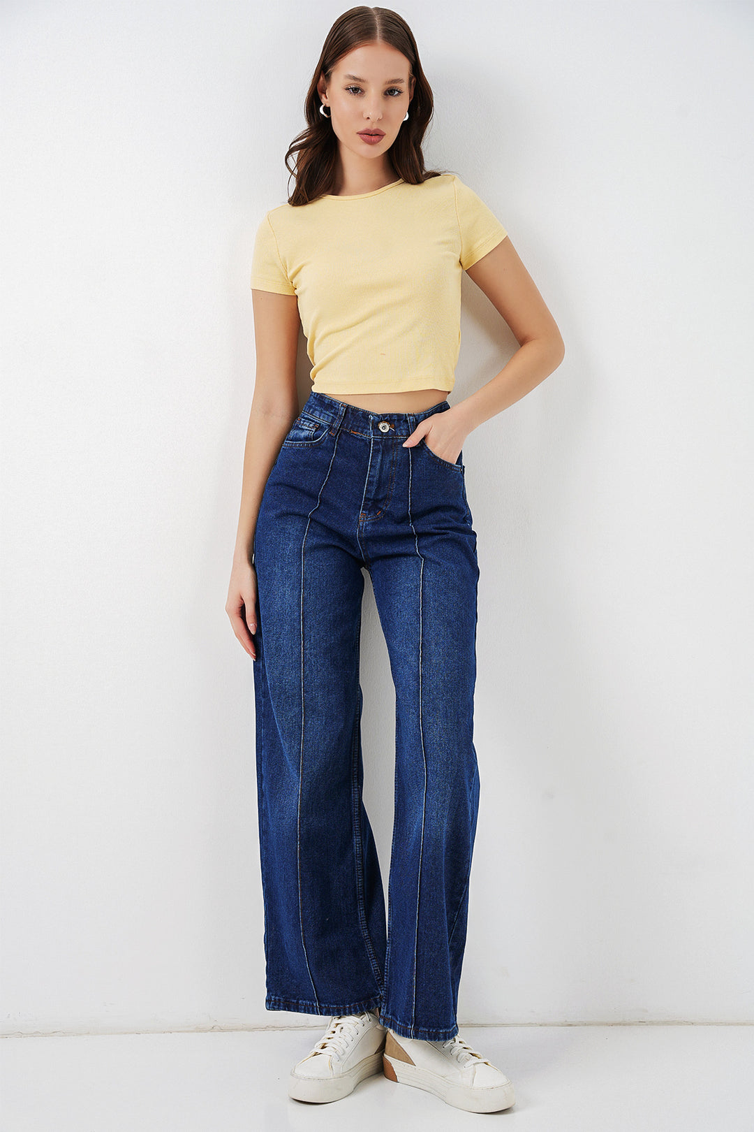 Bigdart Jean taille haute femme 30082 - Bleu marine