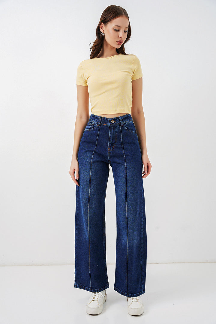 Bigdart Jean taille haute femme 30082 - Bleu marine