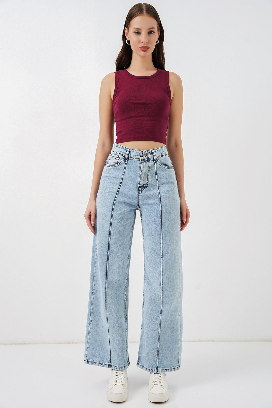 Bigdart Jean taille haute femme 30082 - Bleu