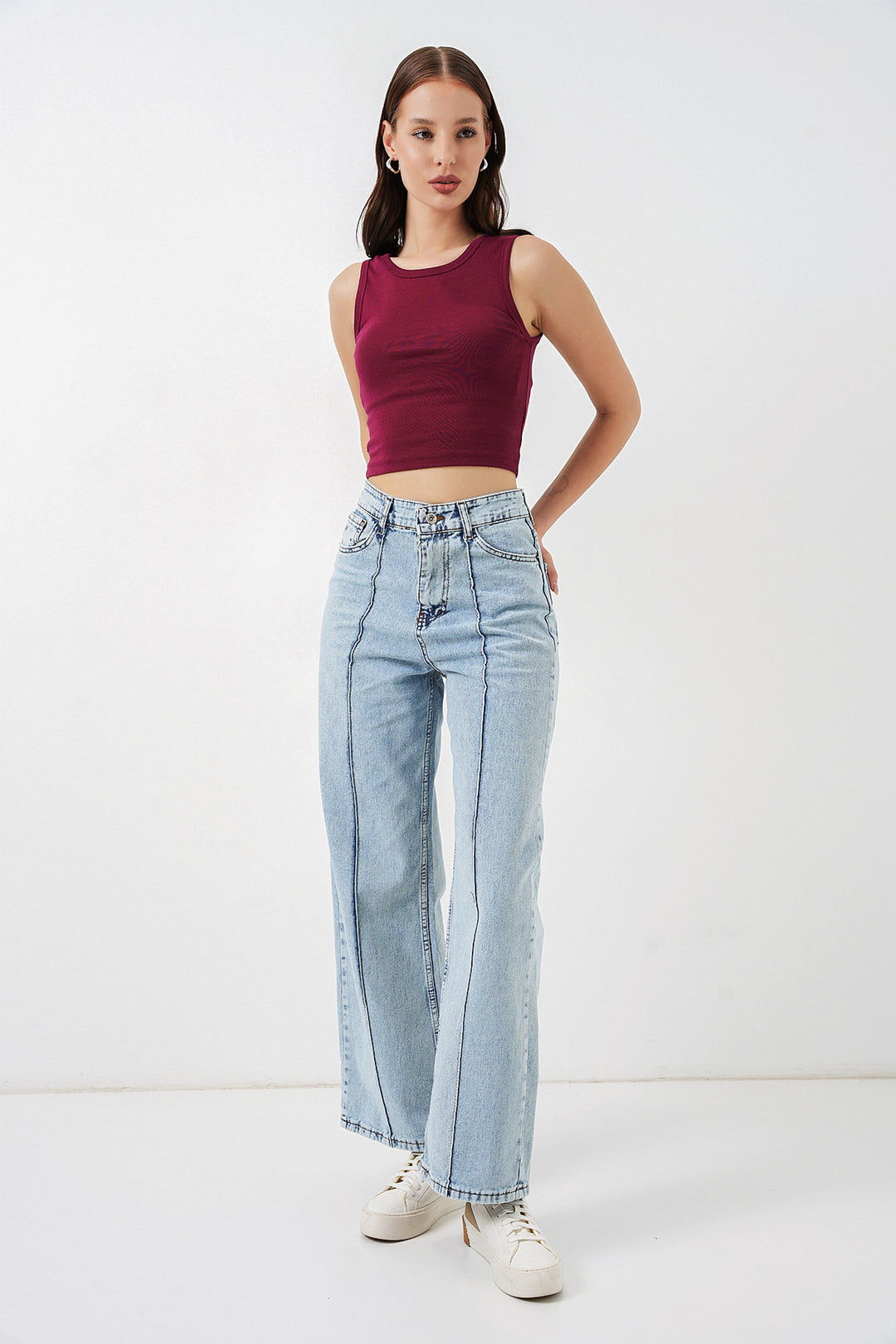 Bigdart Jean taille haute femme 30082 - Bleu