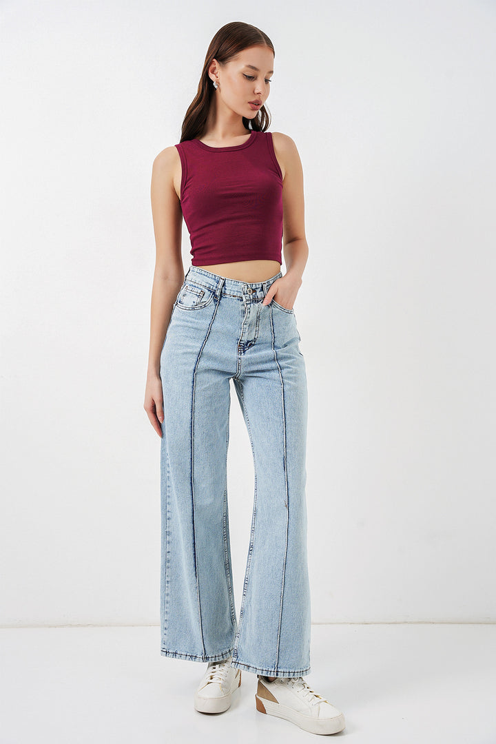 Bigdart Jean taille haute femme 30082 - Bleu