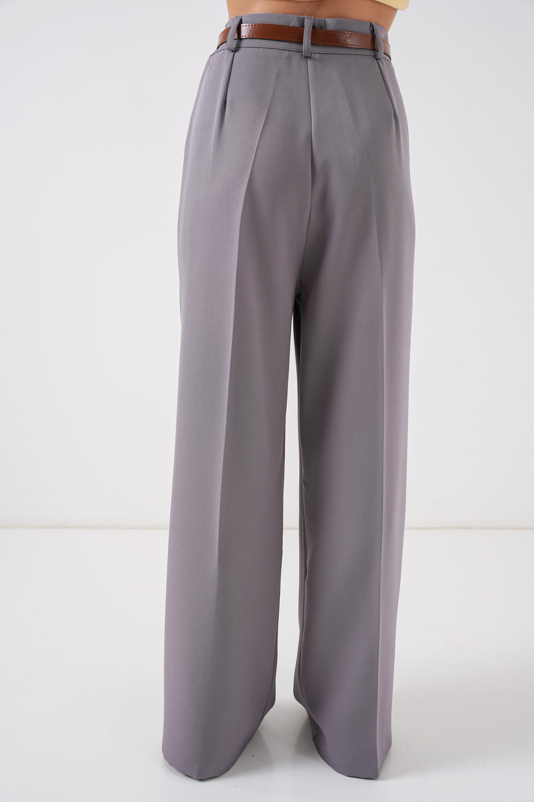Bigdart Pantalon palazzo taille haute pour femme 30051 - Gris