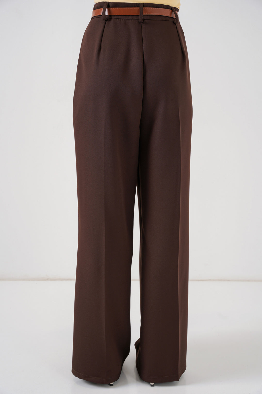 Bigdart Pantalon palazzo taille haute femme 30051 - Marron