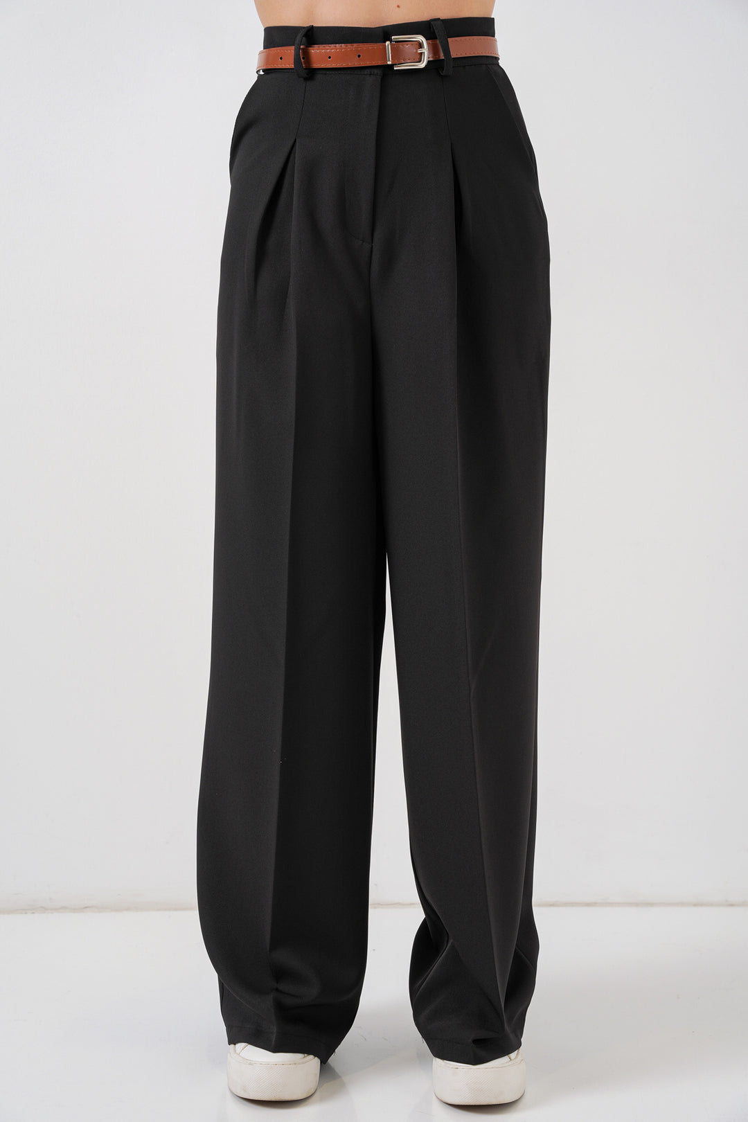 Bigdart Pantalon palazzo taille haute femme 30051 - Noir