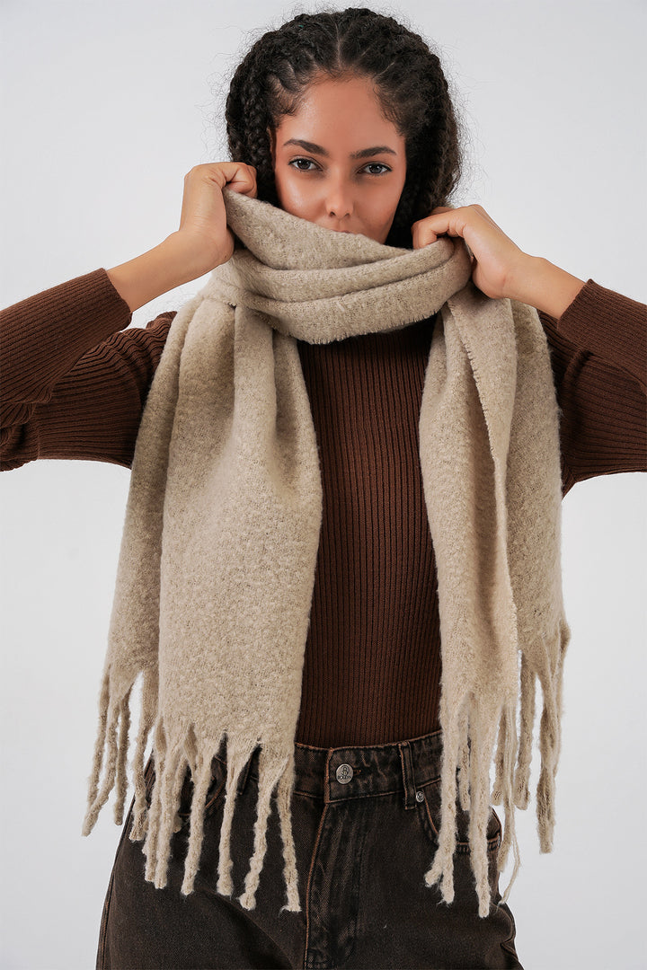 Bigdart Écharpe épaisse en tricot douce pour femme 15951 - A. Beige