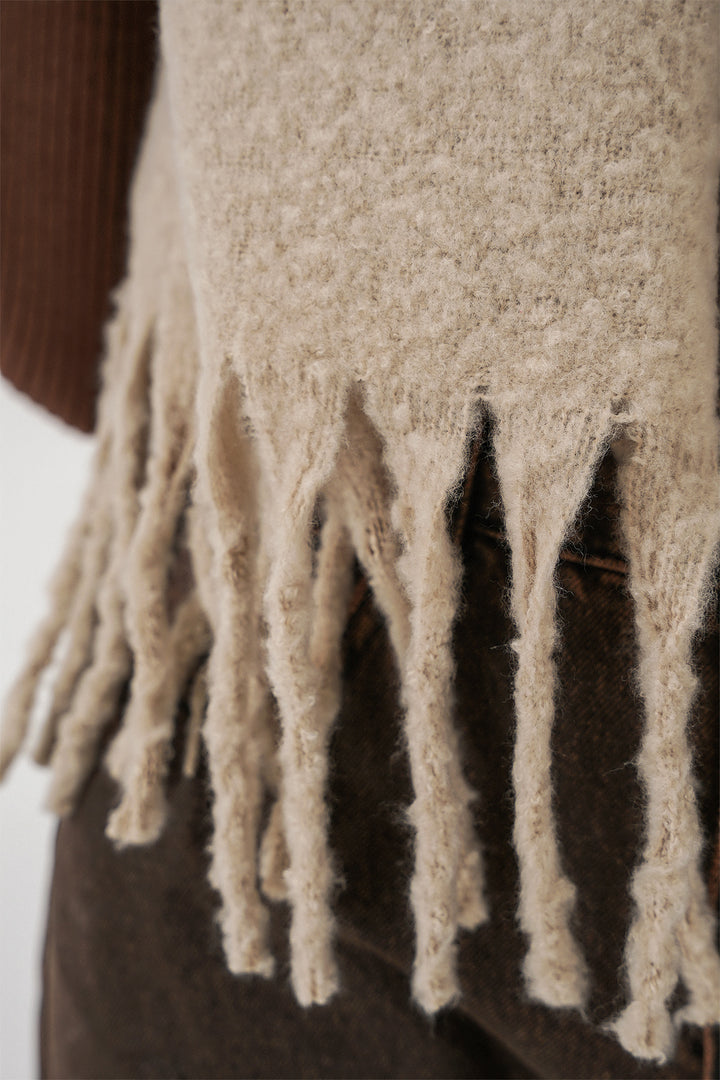 Bigdart Écharpe épaisse en tricot douce pour femme 15951 - A. Beige