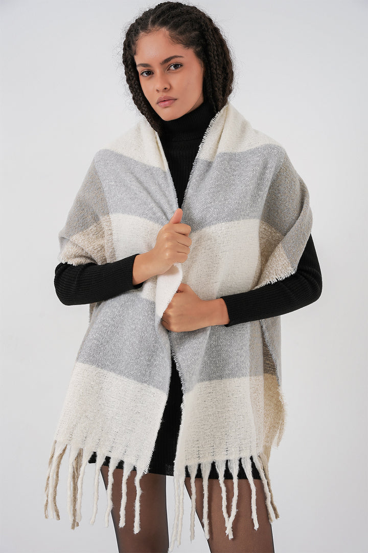 Bigdart Écharpe épaisse en tricot douce pour femme 15951 - A. Gris