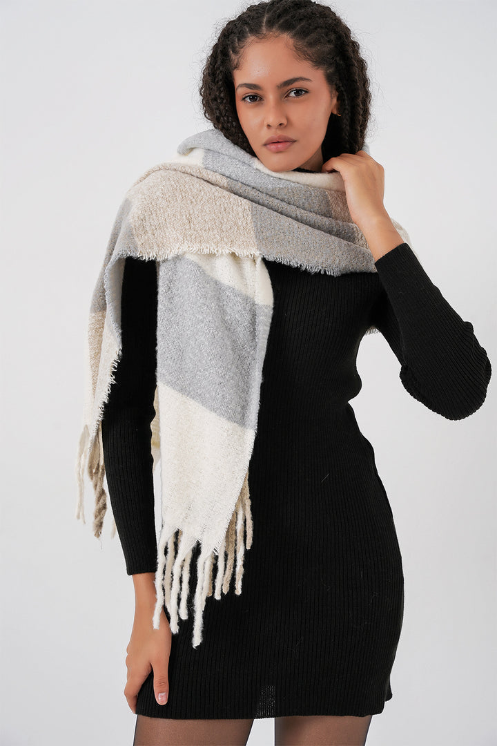 Bigdart Écharpe épaisse en tricot douce pour femme 15951 - A. Gris