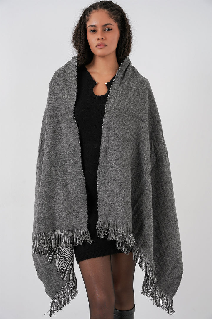 Bigdart Écharpe épaisse en tricot douce pour femme 15951 - Anthracite