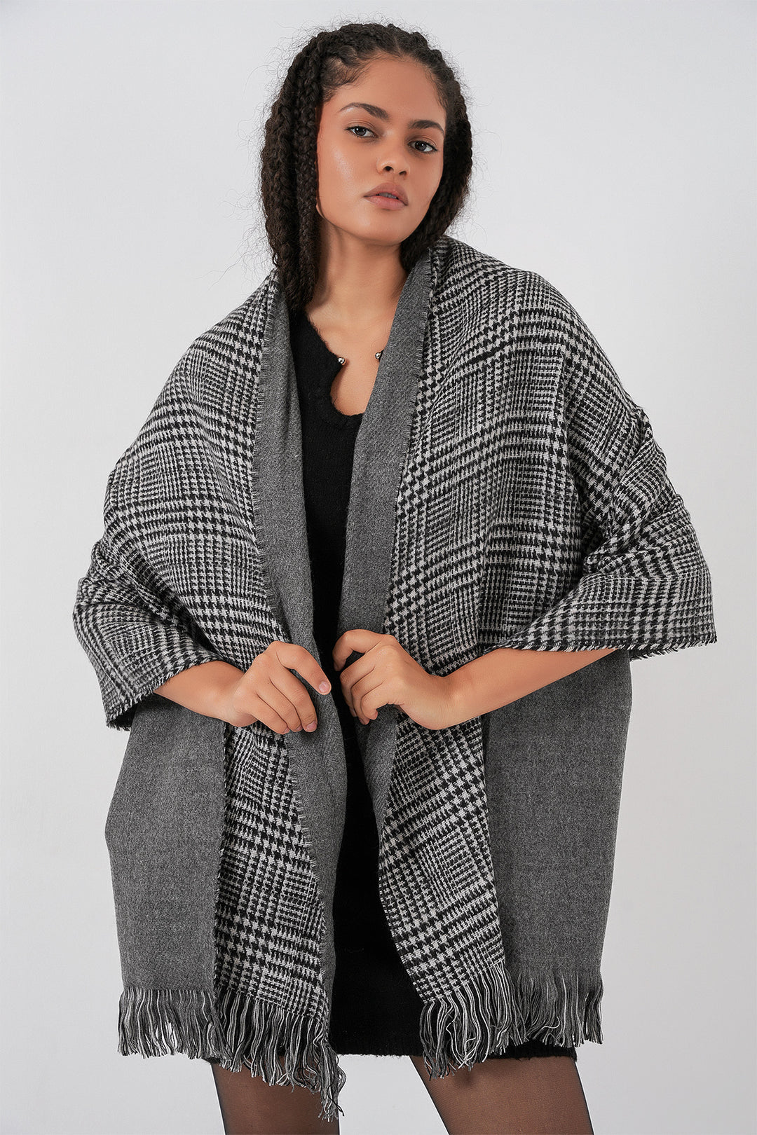 Bigdart Écharpe épaisse en tricot douce pour femme 15951 - Anthracite