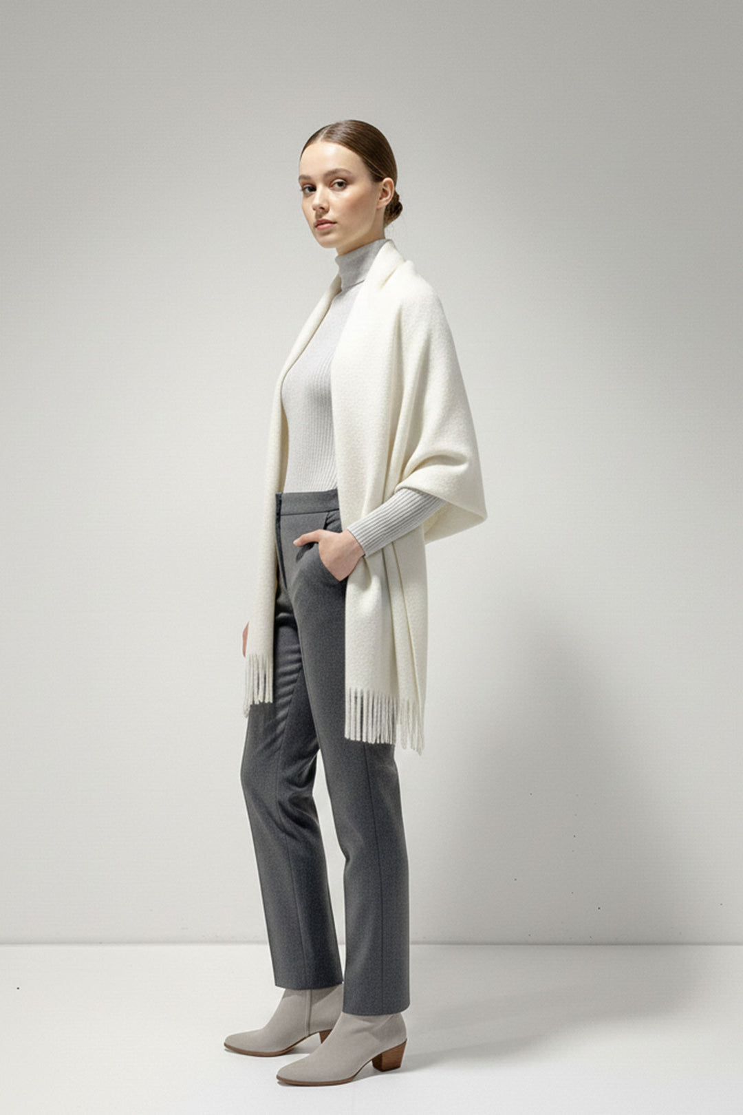 Bigdart Écharpe Épais Doux Femme 15951 - Blanc Cassé