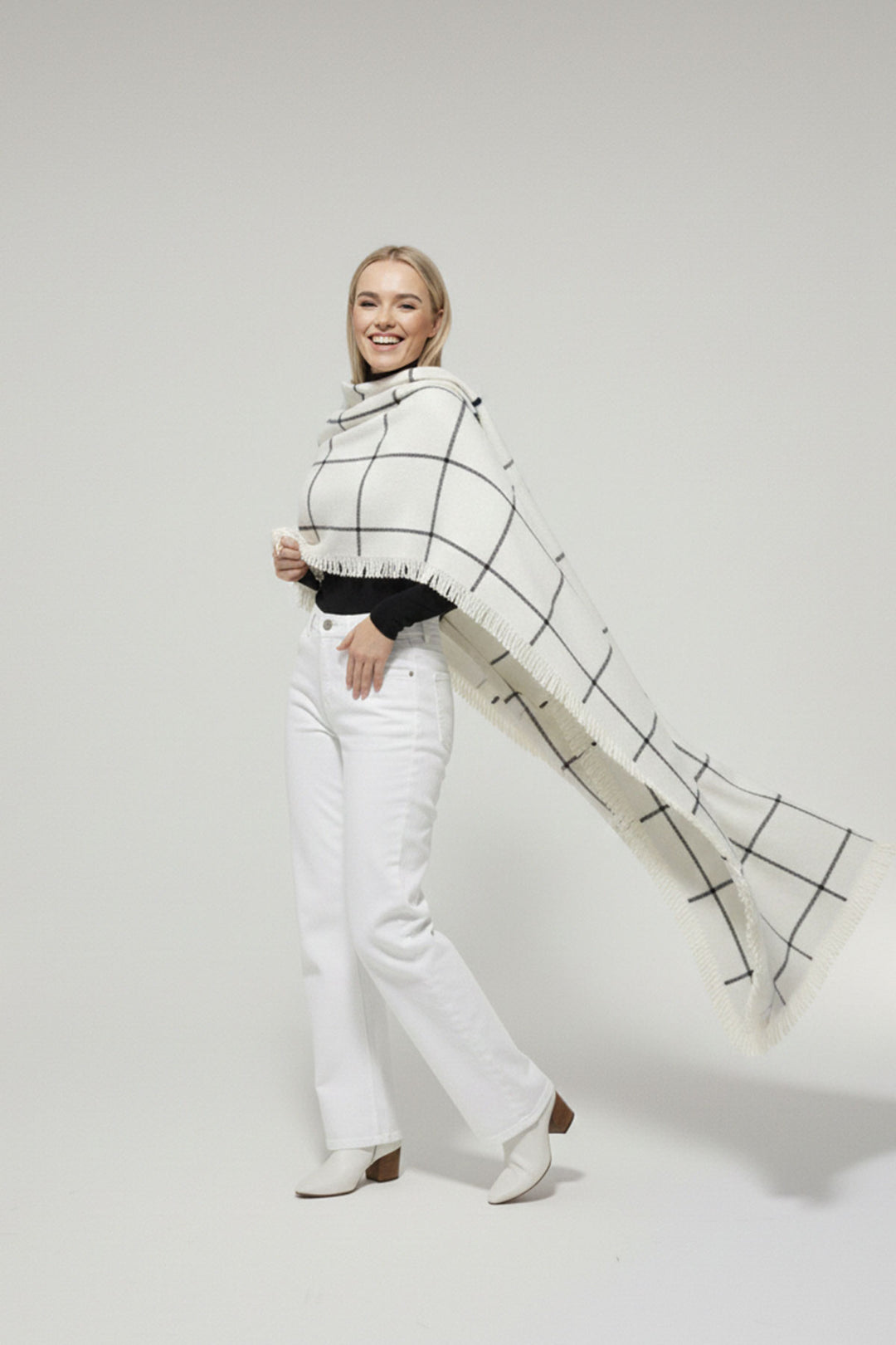 Bigdart Foulard épais à texture douce pour femme 15951 - Blanc