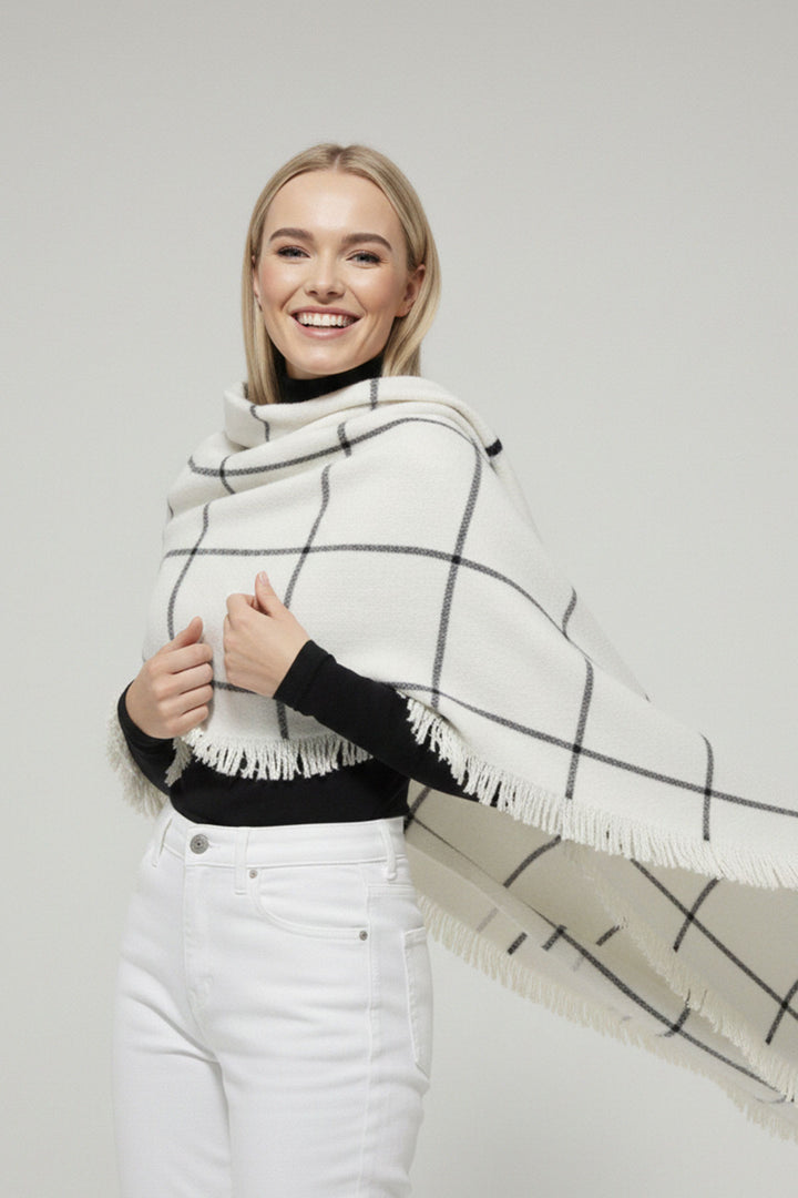 Bigdart Foulard épais à texture douce pour femme 15951 - Blanc