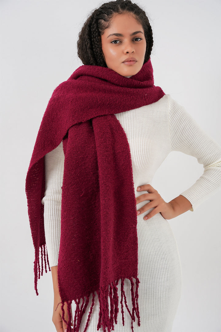 Bigdart Écharpe épaisse en tricot douce pour femme 15951 - Bordeaux