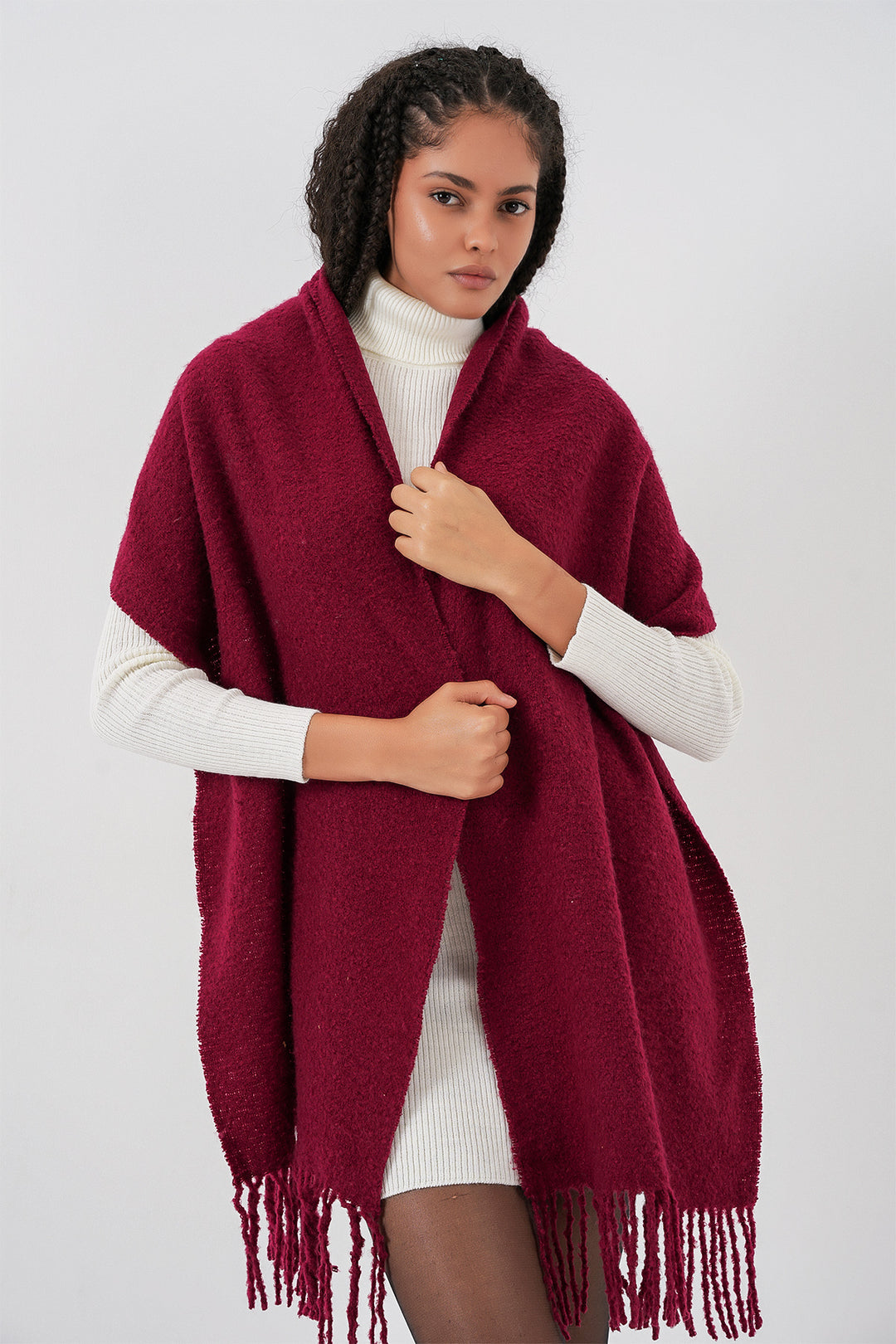 Bigdart Écharpe épaisse en tricot douce pour femme 15951 - Bordeaux