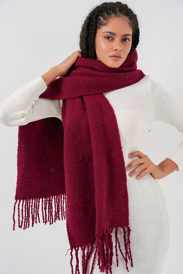 Bigdart Écharpe épaisse en tricot douce pour femme 15951 - Bordeaux