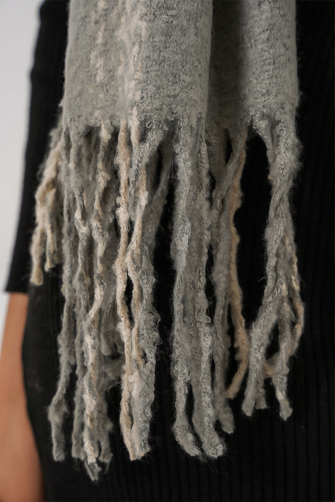 Bigdart Écharpe épaisse en tricot douce pour femme 15951 - F. Gris