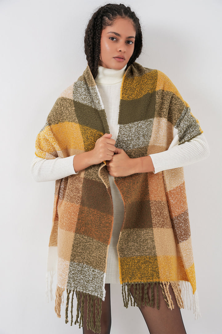Bigdart Écharpe épaisse en tricot douce pour femme 15951 - Moutarde